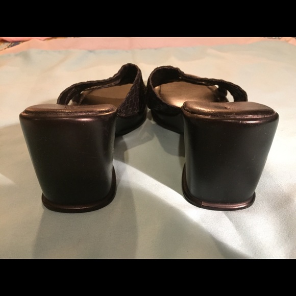 Leather Black Braided Sandals - Picture 5 of 7